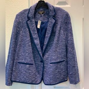 NWT: Talbots women’s plus petite blazer. Navy tweed